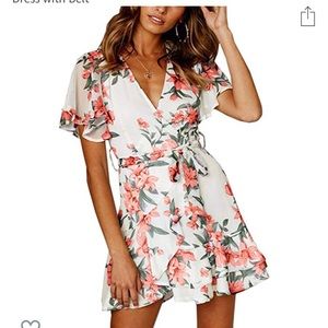 Size Large Floral Wrap Dress